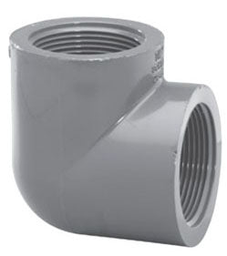 LASCO 808-010 1 Inch Schedule 80 PVC Threaded 90 Degree Elbow