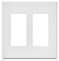 Leviton 80309-SW 2-Gang Decora Plus Screwless Wall Plate, Standard Size