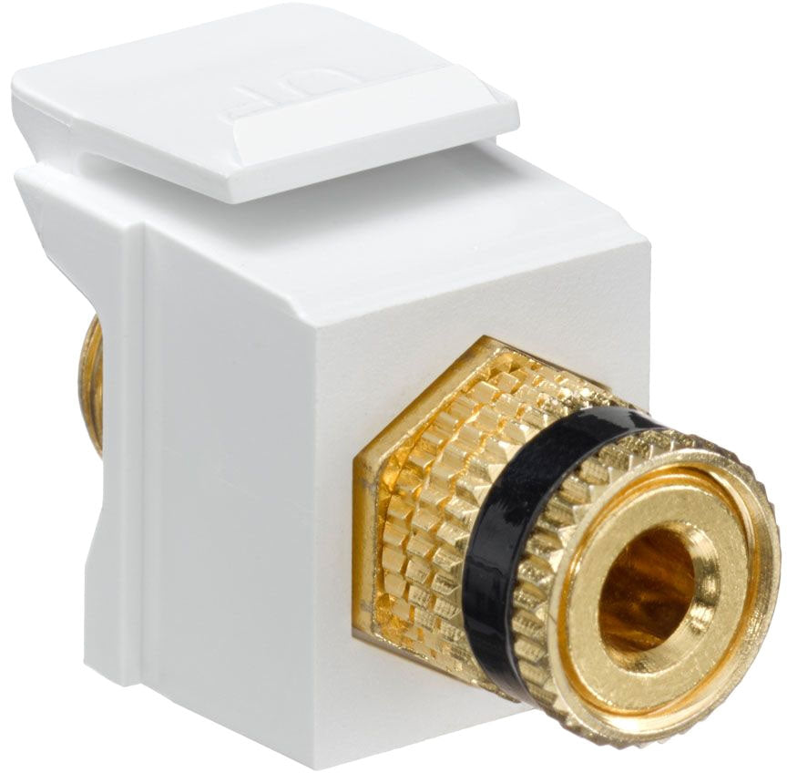 Leviton 40833-BWE Binding Post QuickPort Coupler, White Housing