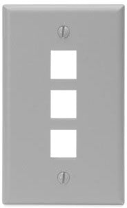 Leviton 41080-3GP QuickPort 3-Port Wall Plate