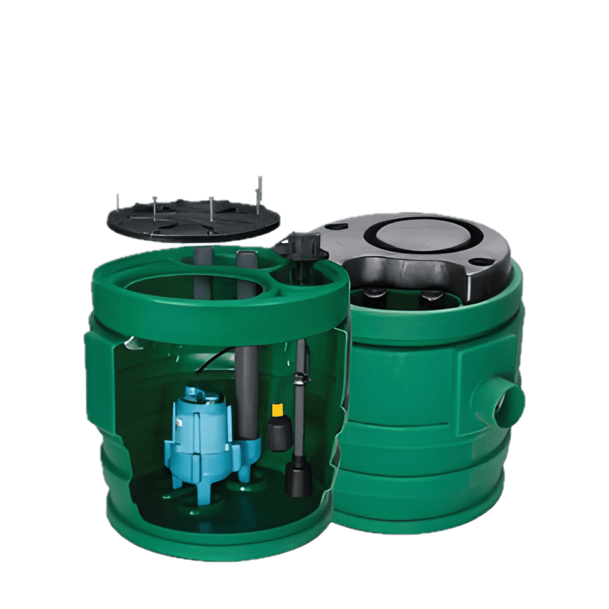 Little Giant 509673 9JF2V2D 0.4 HP Premium Simplex Sewage System with Tether Float Switch