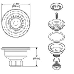 Elkay LKQS35RT Plastic Disposer Flange with Basket Strainer and Stopper in Ricotta