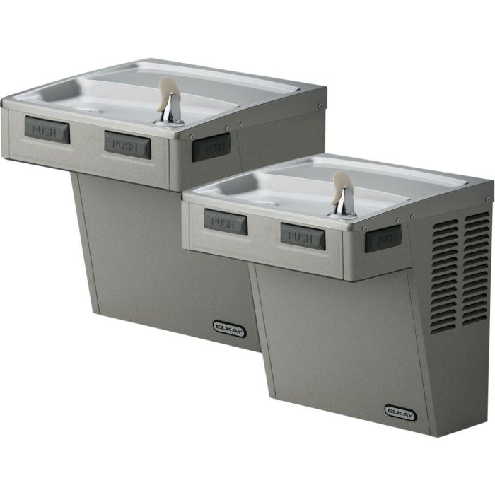 Elkay LMABFTLDDLC Wall Mount Bi-level ADA Cooler Filtered Non-refrigerated Light Gray Granite