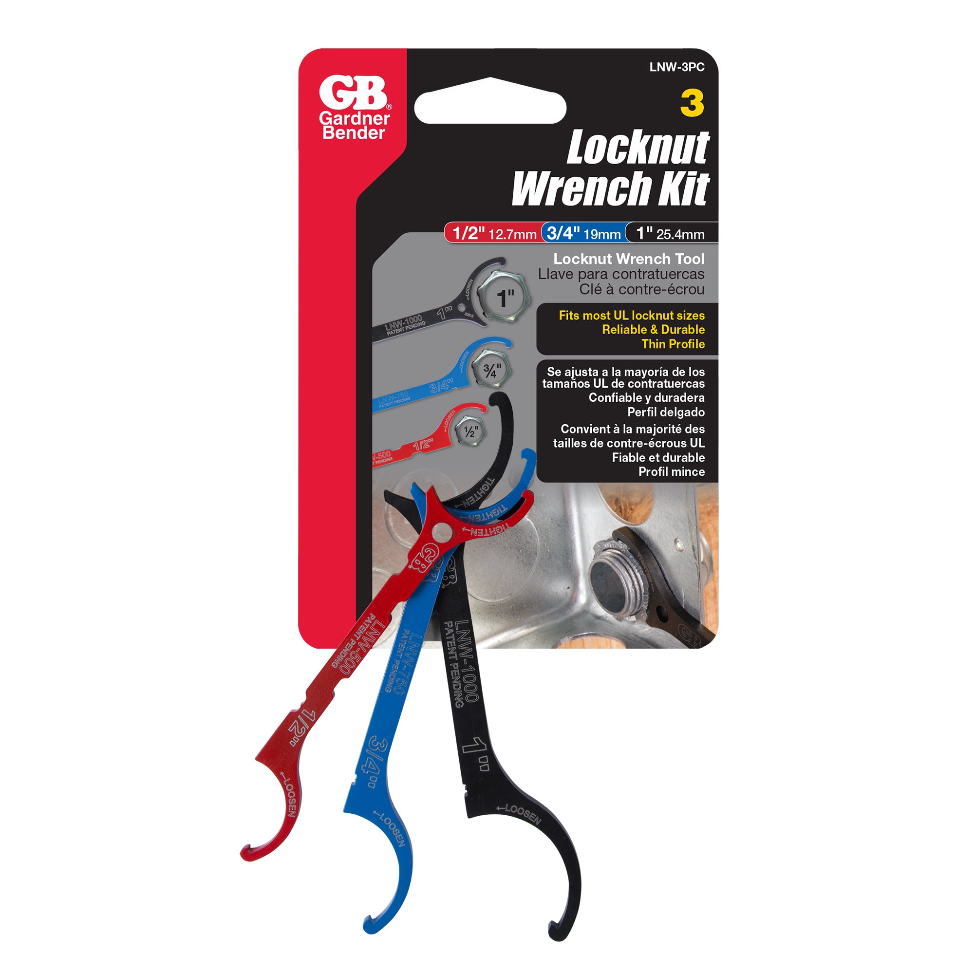 GARDNER BENDER Gardner Bender LNW-3PC Locknut Wrench (3-Piece)