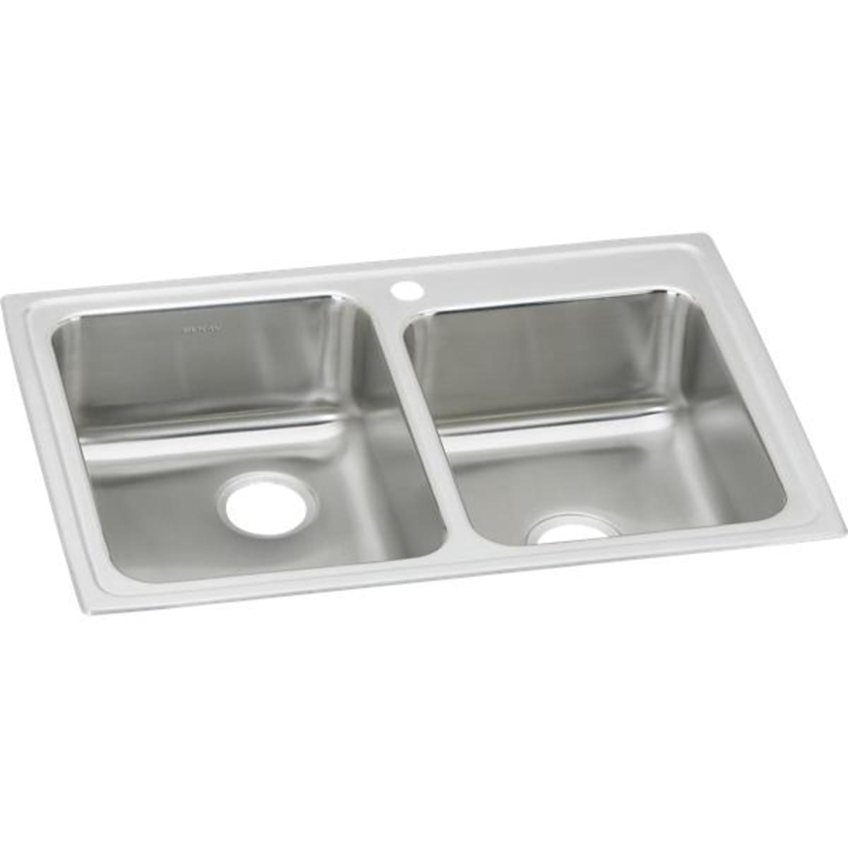 Elkay LR2501 Lustertone Classic Stainless Steel Double Bowl Drop-in Sink