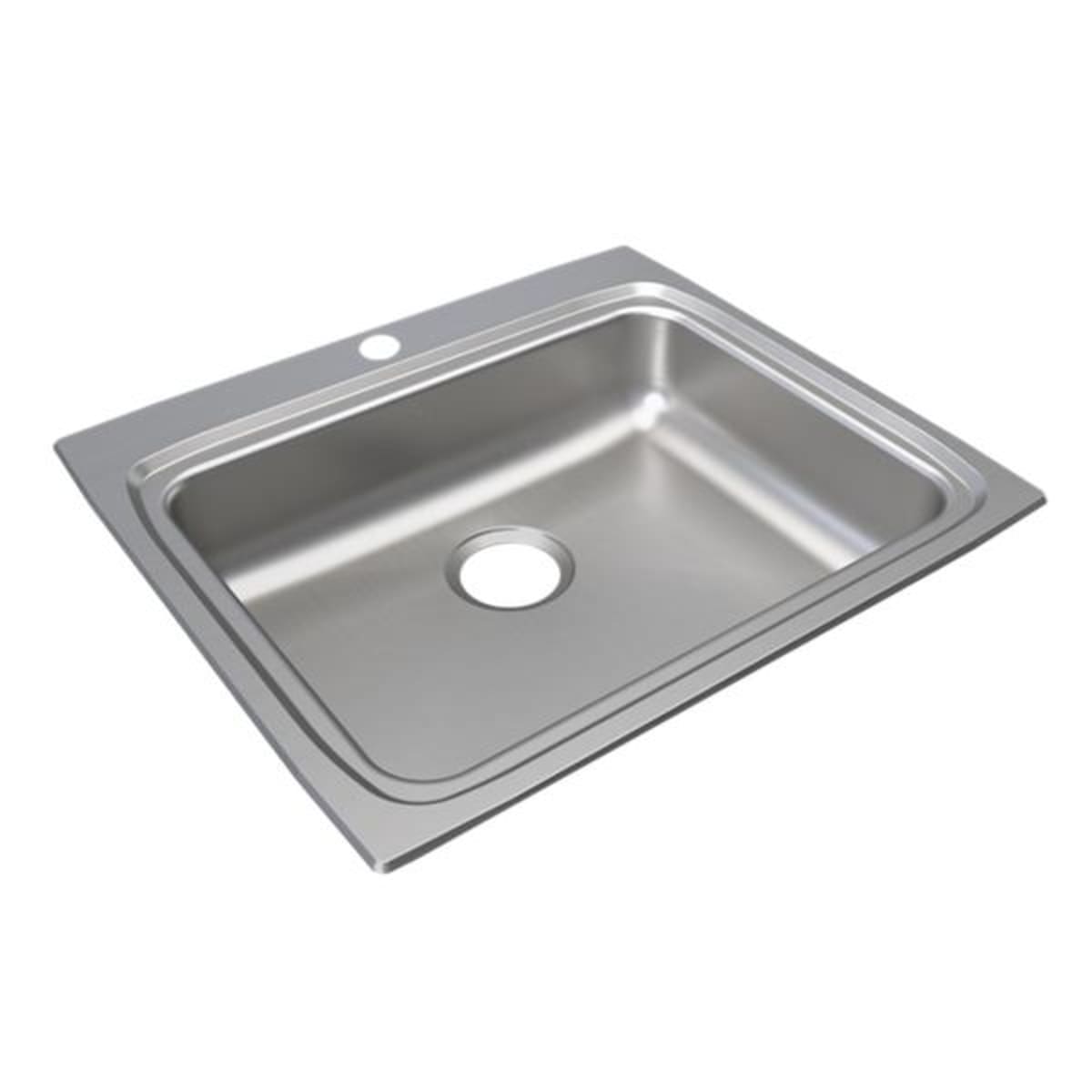 Elkay LRAD2522651 Lustertone 25 x 22 in. 1 Hole Stainless Steel Single Bowl Drop-in Kitchen Sink