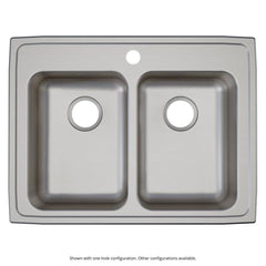 Elkay LRAD2922553 Lustertone Classic Stainless Steel 29 x 22 x 5-1/2 Equal Double Bowl Drop-in ADA Sink