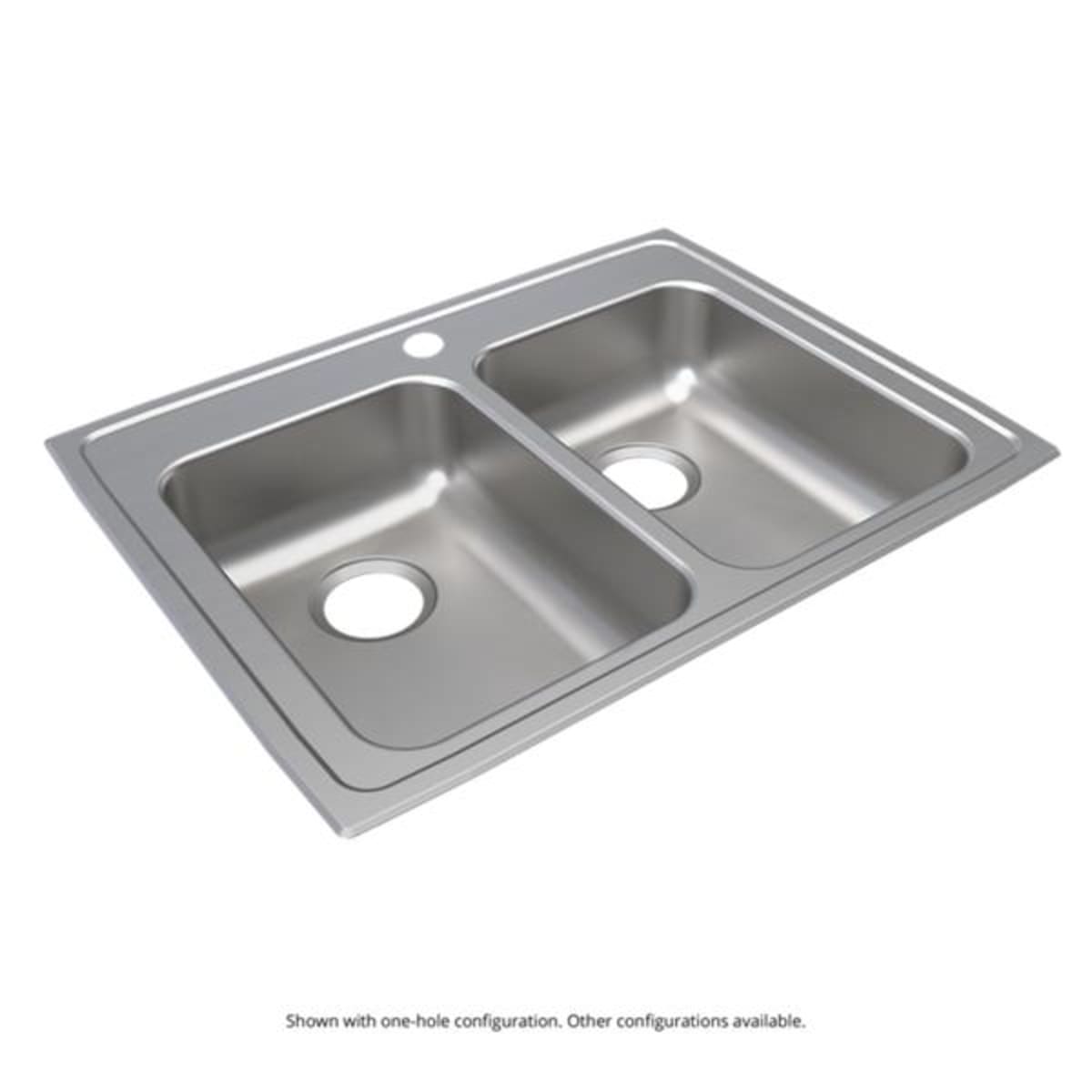 Elkay LRAD2922553 Lustertone Classic Stainless Steel 29 x 22 x 5-1/2 Equal Double Bowl Drop-in ADA Sink