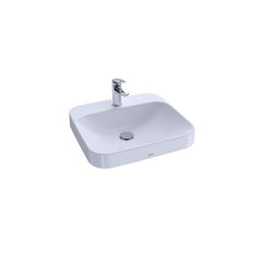 TOTO LT415G#01 Arvina™ Rectangular 20 Vessel Bathroom Sink with CEFIONTECT for Single Hole Faucets Cotton White