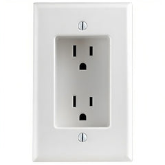 Leviton 689-W 15 A, 1-Gang Recessed Duplex Receptacle, 125V