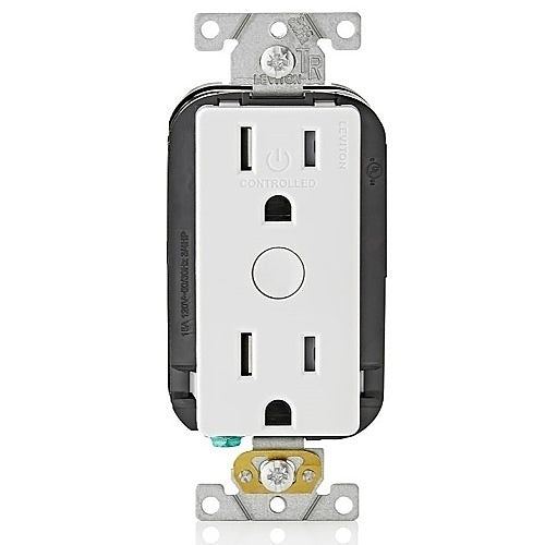 Leviton DW15R-1BW Decora Smart Wi-Fi Tamper-Resistant Outlet For Indoors, White