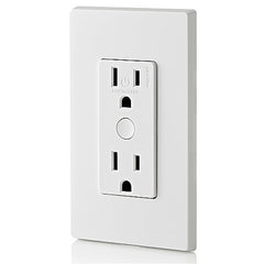 Leviton DW15R-1BW Decora Smart Wi-Fi Tamper-Resistant Outlet For Indoors, White