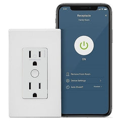 Leviton DW15R-1BW Decora Smart Wi-Fi Tamper-Resistant Outlet For Indoors, White