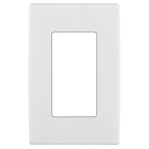 Leviton REWP1-WW RENU 1-Gang Screwless Snap-On Wallplate, White