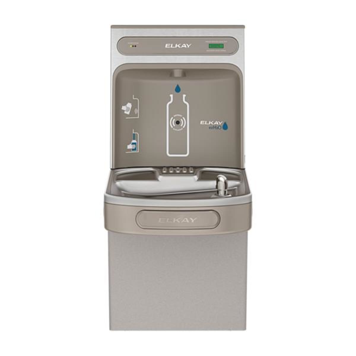 Elkay LZS8WSVRLK ezH2O Bottle Filling Station with Single ADA Vandal-Resistant Cooler Filtered Refrigerated Light Gray