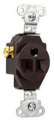 Pass & Seymour 5251 Heavy-Duty Spec Grade Single Receptacle Side, Wire 15A 125V - Brown