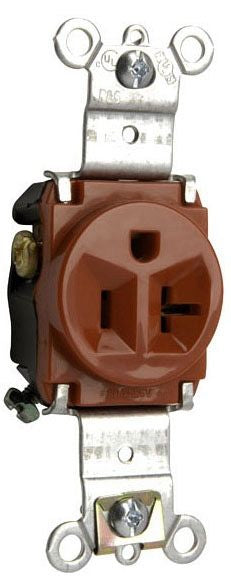 Pass & Seymour 5361RED Single Receptacle 20A 125V - Red