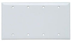 Pass & Seymour SP43W 4Gang Wall Plate Blank Standard - White