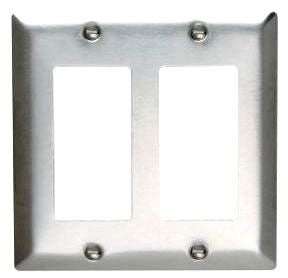 Pass & Seymour SS262 2 Gang Decorator Wall Plate, 302/304 Stainless Steel