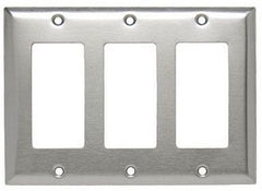 Pass & Seymour SS263 3 Gang Decorator Wall Plate 302/304 Stainless Steel