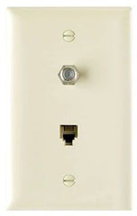 Legrand TPTELTV-BK TPTELTV-BK 1-Gang Combination Device Wallplate (1) F-Type Coaxial Connector/(1) 4-Conductor RJ11 Telephone Jack