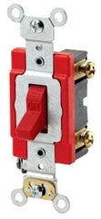 Leviton 1221-2R 20A 120/277V, Toggle Single-Pole AC Quiet Switch, Red