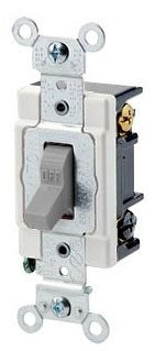 Leviton 1223-SGY Toggle 3-Way AC Quiet Switch 20 Amp 120/277 Volt