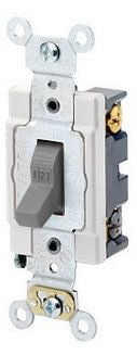 Leviton 1224-SGY 4-Way AC Quiet Toggle Switch, 120/277 VAC, 20 Amp