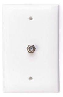 Leviton 40539-MW Midsize Video Wall Jack, Connector, White