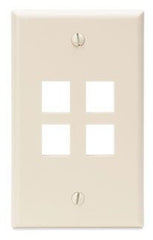 Leviton 41080-4TP Quickport 4-Socket Faceplate Standard Size Wallplate