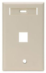 Leviton 42080-1IS Single-Gang QuickPort Wall Plate with ID Window, 1-Port, Ivory