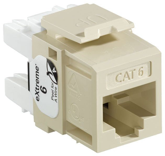 Leviton 61110-RI6 eXtreme CAT6 QuickPort Jack, Ivory