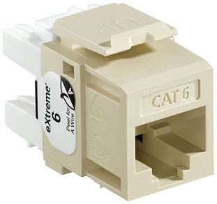 Leviton 61110-RI6 eXtreme CAT6 QuickPort Jack, Ivory