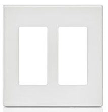 Leviton 80309-SW 2-Gang Decora Plus Wall Plate Screwless White