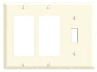 Leviton 80431-T Combination Wallplate Standard Size 3 Gangs Light Almond