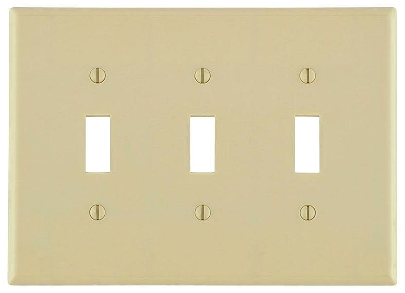 Leviton 80511-I Wallplate Midway Size Traditional 3 Gang 4-7/8 H x 6-3/4 in W