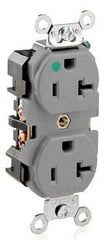 Leviton 8300-GY 20 Amp 125 Volt Extra Heavy Duty Hospital Grade Duplex Receptacle Straight Blade Self Grounding