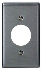 Leviton 84004-40 1-gang, Single 1.406-inch Hole Device Receptacle Wallplate, Standard Size, Device Mount, Stainless Steel