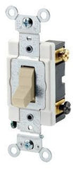 Leviton CSB3-20I 20 Amp Toggle 3-Way AC Quiet Switch, 120/277 Volt, Ivory