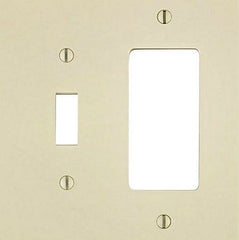 Leviton PJ126-T 2-Gang 1-Toggle 1-Decora/GFCI Combination Wallplate, Midway Size, Light Almond