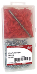 Malco PA1012KW Red Lip Anchor Kit with Screw/Drill Bit 1/4 x 1 inch 1-Pack