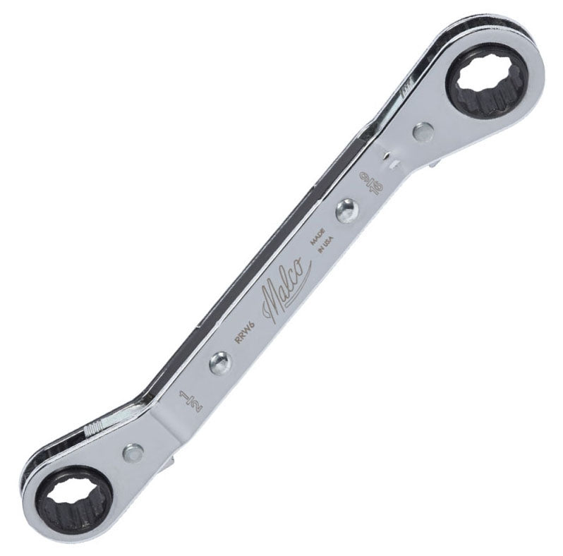 Malco RRW6 Ratcheting Box End Wrench 6-3/4 Length 1/2 Smaller End 9/16 Larger End Replacement MPN