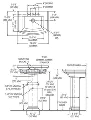 Mansfield Plumbing 330-8-BISCUIT 24-3/8 x 19-1/8 x 34, 8 Hole Center, Biscuit Pedestal Sink