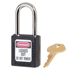 Master Lock 410BLK Zenex Lockout Padlock, Keyed Different, 1-1/2 in Shackle