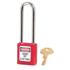 Master Lock 410LTRED Zenex Lockout Padlock, Keyed Different, 3 in Shackle, Red