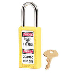 Master Lock 411YLW Zenex Lockout Padlock, Keyed Different, 1-1/2 in Body Width