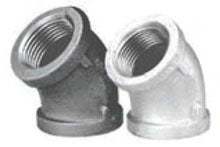 Matco-Norca MGL4507 1-1/2 x 1-1/2, FPT x FPT, Class 150, Lead-Free, Galvanized Malleable Iron, 45D, Elbow