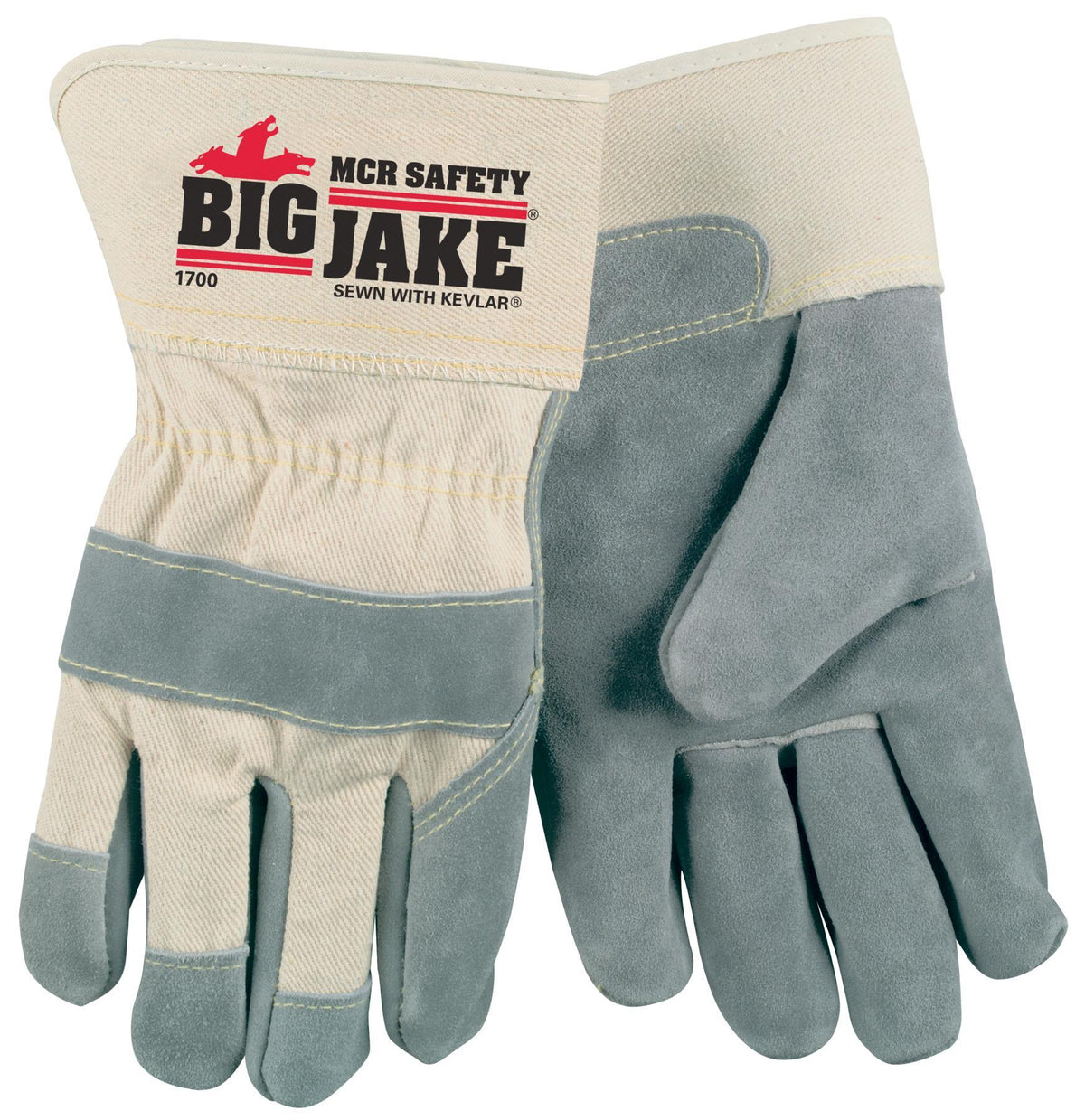 MCR Safety 1700M Big Jake Gloves Leather Palm Medium