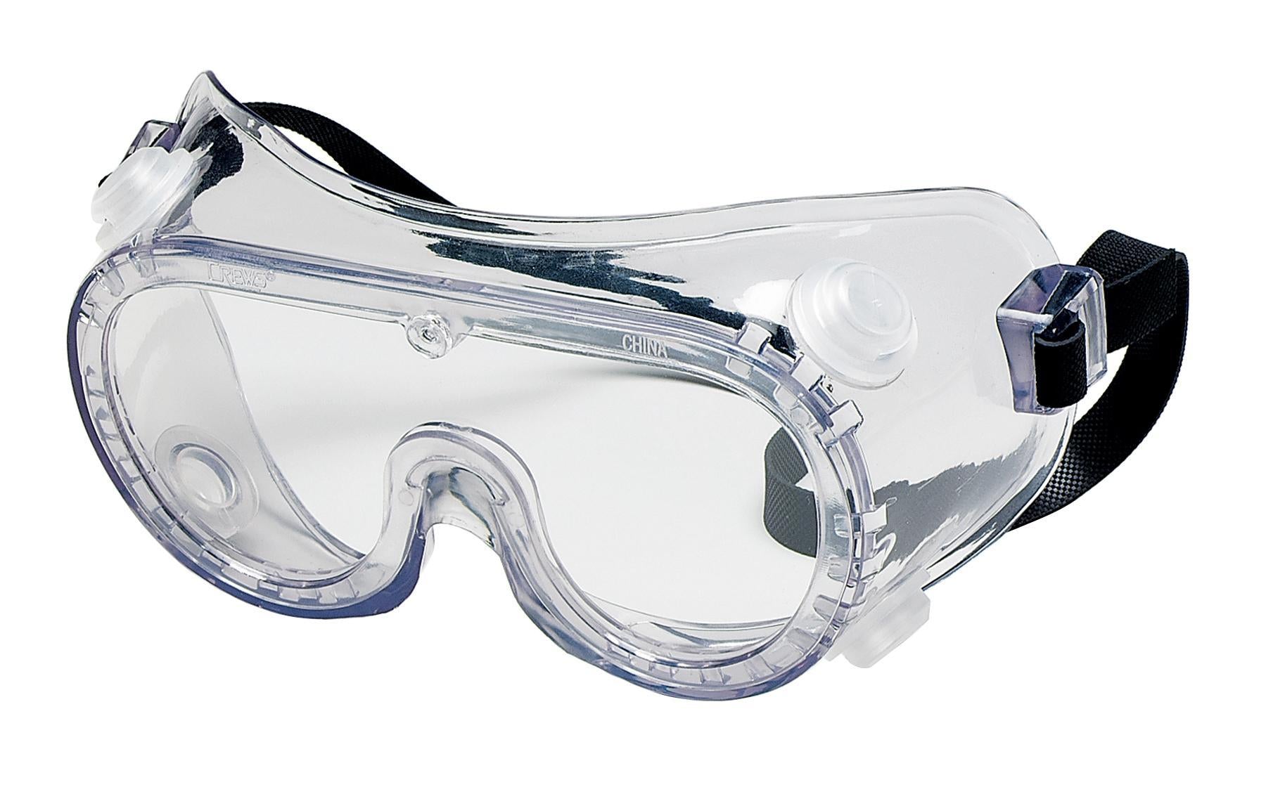 MCR Safety 2230R Chemical Splash Goggle Indirect Ventilation Adjustable Strap Clear