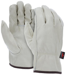 MCR Safety 3211L Cow Grain Leather Glove Large White Pack of 12